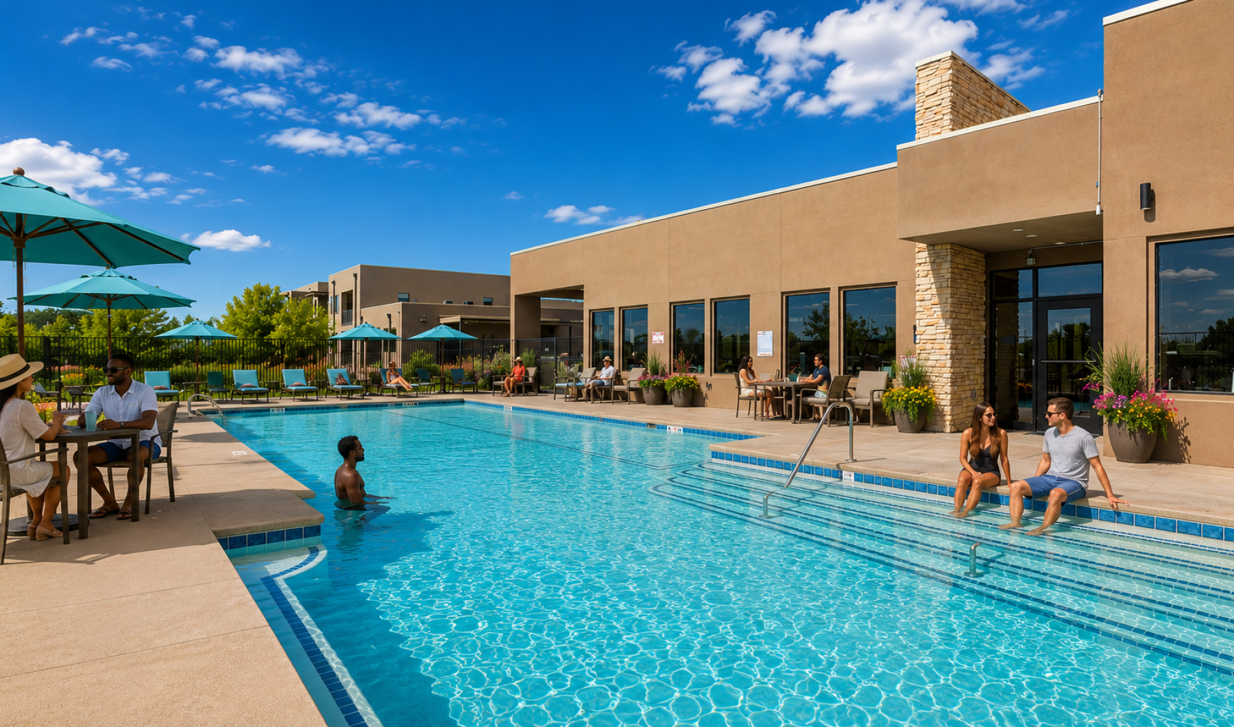 Heated year round swimming pool 