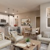 living room connected to kitchen